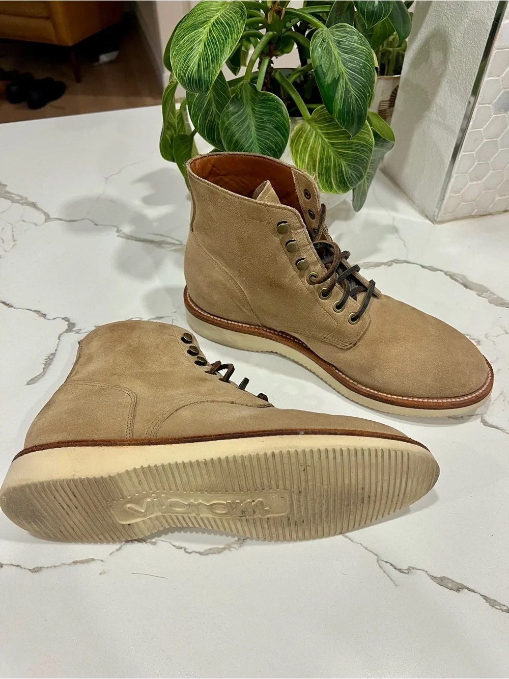 Grant Stone Men's Suede Diesel Boots in Tan - Classic Lace-Up Style